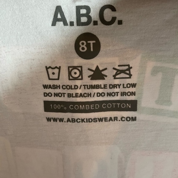 ABC SIZE 8 SHORT SLEEVE TEE - Picture 4 of 5